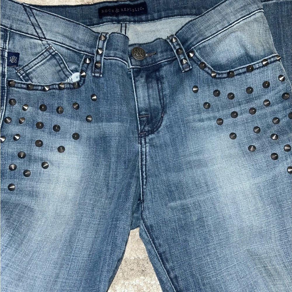 Rock&Reoublic “Kasandra” studded boot it jeans. Size 8